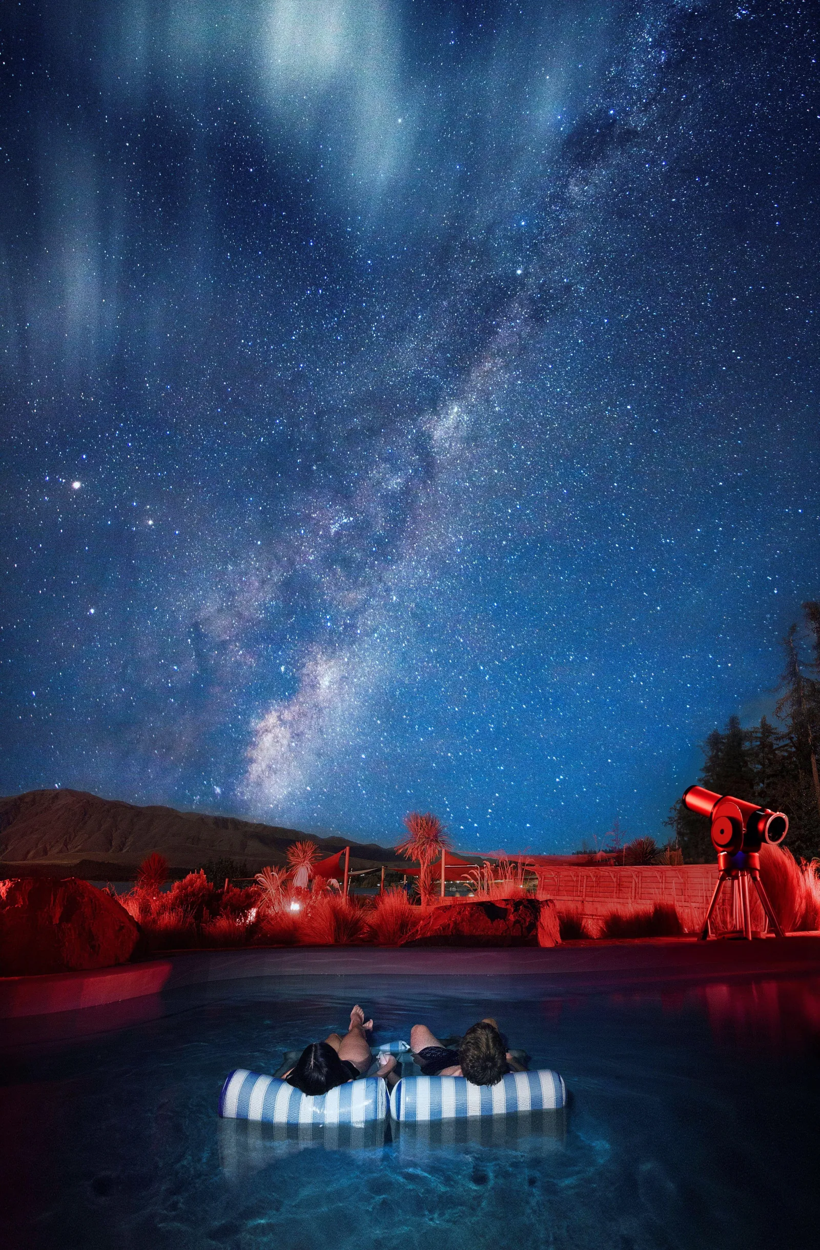 Milky Way rising over the Tekapo Springs pools